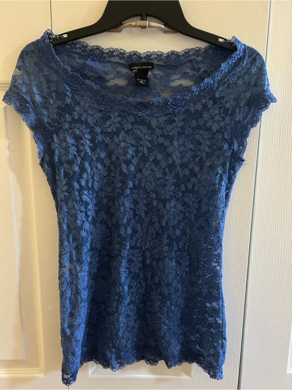 Moda International Blue Floral Lace Cap Sleeve Camisole